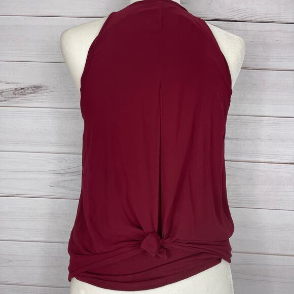 New York & Company XS Maroon Layered Blouse - Picture 4 of 5